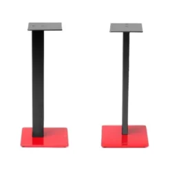 Norstone Esse Stand 61 cm hög, mattsvart högtalarstativ med röd fot