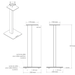 Norstone Esse Stand, högtalarstativ med svart fot 61 cm höga
