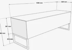 Norstone Khalm 140, TV/mediabänk pianovit