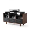 NorStone Oslo Vinyl 1200 mediabänk svart/valnöt