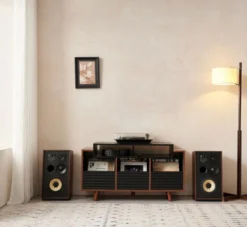 NorStone Oslo Vinyl 1200 mediabänk svart/valnöt