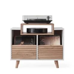 NorStone Oslo Vinyl 800 Mediabänk, vit/ek