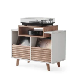 NorStone Oslo Vinyl 800 Mediabänk, vit/ek