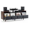 NorStone Oslo Vinyl 1600 mediabänk svart/valnöt