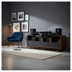 NorStone Oslo Vinyl 1600 mediabänk svart/valnöt