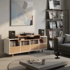NorStone Oslo Vinyl 1600 mediabänk vit/ek