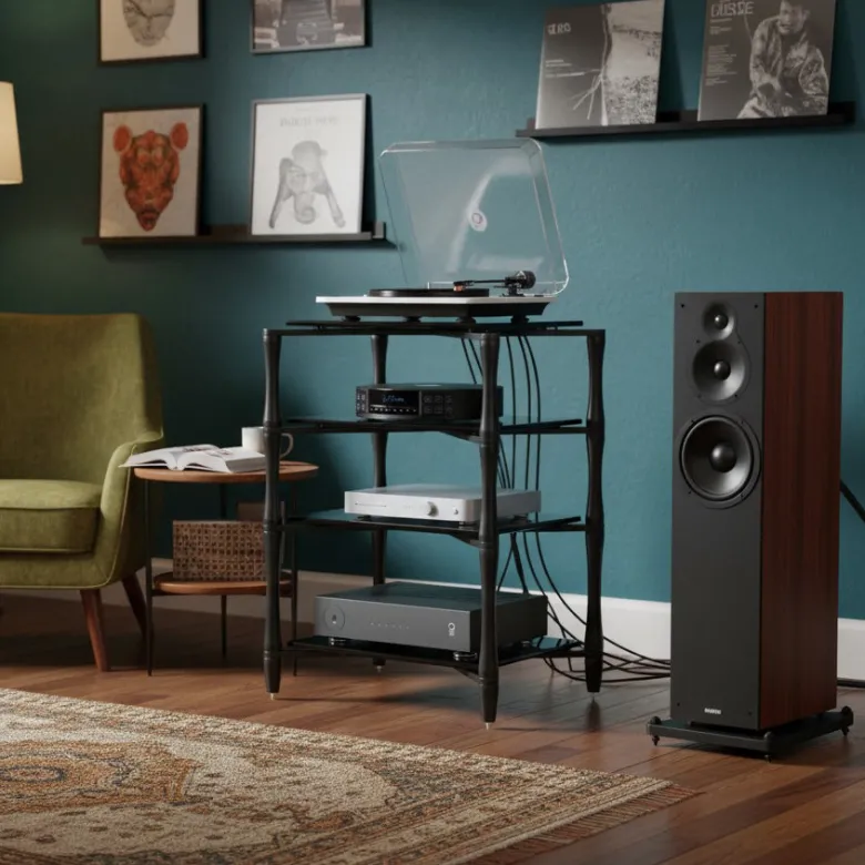 Norstone Slender Hifi elegant HiFi-möbel, Gunmetal Grey