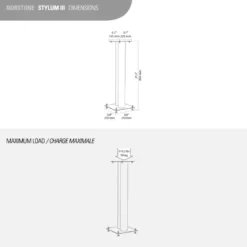 Norstone Stylum 3, högtalarstativ matt silver 80 cm höga
