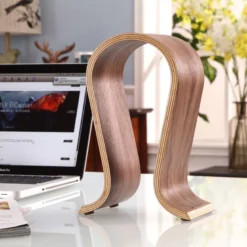 Norstone Wooden Headphone Stand, hörlursställ i valnöt