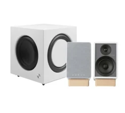 Onkyo GX-30ARC med Audio Pro SW-10, aktivt 2.1 stereopaket i vitt