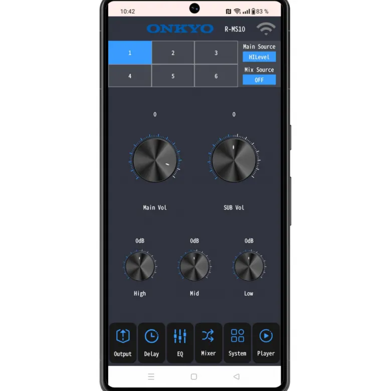 Onkyo R-MS10, 6-kanalig DSP med inbyggd förstärkare och Bluetooth