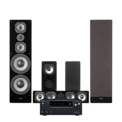 Onkyo TX-NR7100 med Dynavoice Challenger M-105 5.0 hemmabiopaket, svart