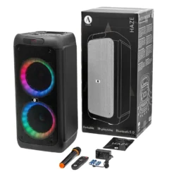 4-pack Arcsound HAZE (gen.2), partyhögtalare med trådlös mikrofon och Bluetooth
