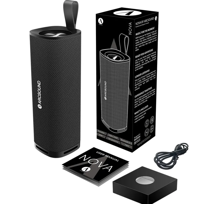 2-pack Arcsound NOVA Bluetooth-högtalare, svart