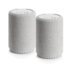 2-pack Audio Pro A10 MKII W, kompakt multiroom-högtalare med WiFi, ljusgrå