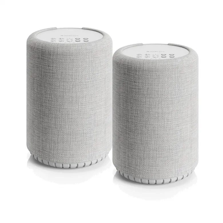 2-pack Audio Pro A10 MKII W, kompakt multiroom-högtalare med WiFi, ljusgrå