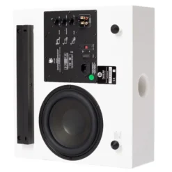 2-pack DLS Flatsub Midi vägghängningsbar aktiv subwoofer, mattvit