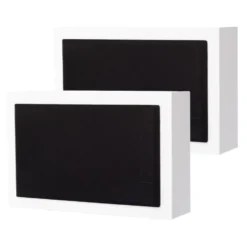 2-pack DLS Flatsub 8.2 vägghängningsbar aktiv subwoofer, mattvit