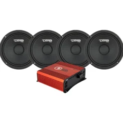 4-pack DS18 PRO-GM6.4 & Bass Habit SPL ELITE 225.4DF
