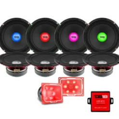 8-pack DS18 PRO-X8.4RGBCAP med PRO-TW5L, SPL-kit med RGB LED-belysning