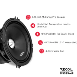 8-pack Recoil MS525-4P, 5.25" SPL-mellanregister