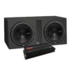 2-pack Rockford Fosgate P3D4-15 i låda med slutsteg, 2x15 baspaket