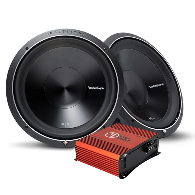 2-pack Rockford Fosgate Punch P3D412 & Bass Habit SPL ELITE 2100.1DF, baspaket