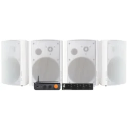 2 par DLS MB6i i vitt med Fosi Audio BT20 Max, multiroompaket