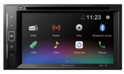 Pioneer AVH-A240DAB, bilstereo med Bluetooth, DVD, DAB och 3 par lågnivå