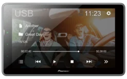 Pioneer DMH-AF555BT, bilstereo med Bluetooth, 9" skärm och 3 par lågnivå