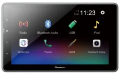 Pioneer DMH-AF555BT, bilstereo med Bluetooth, 9" skärm och 3 par lågnivå