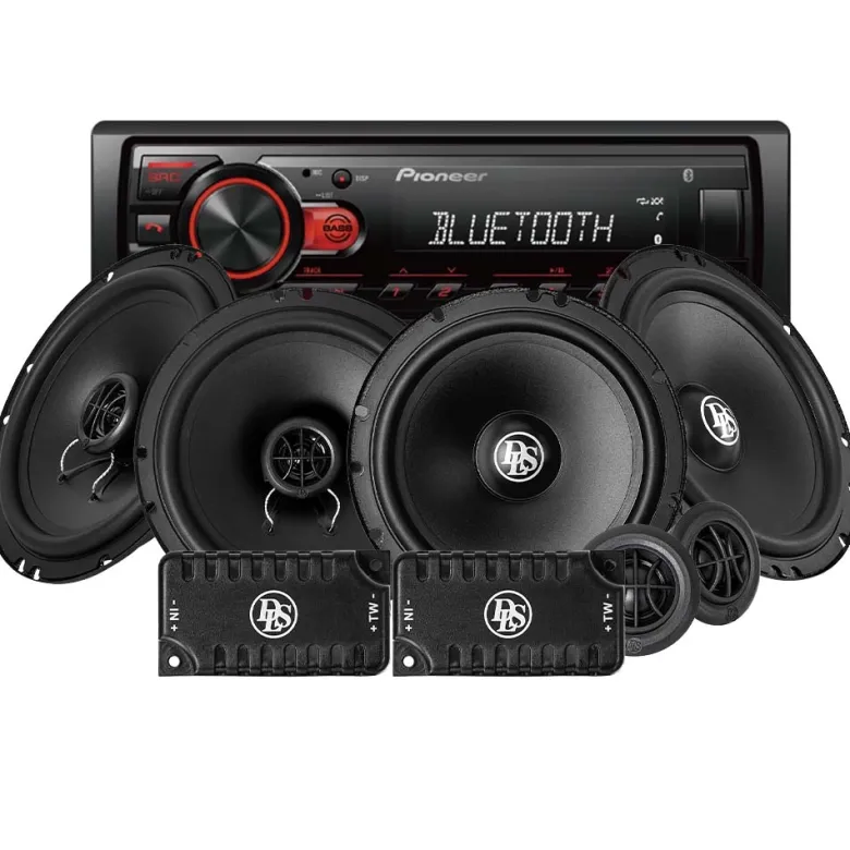 Pioneer MVH-230BT & DLS PA fram- och baksystem, bilstereopaket