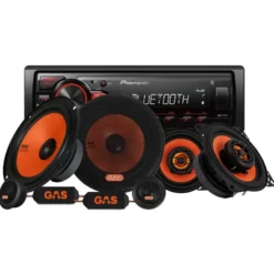 Pioneer MVH-230BT & GAS MAD K1 fram- och baksystem, bilstereopaket