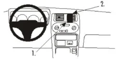 ProClip Monteringsbygel Daihatsu Sirion 99-01, Centrerad