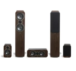 Q Acoustics 3050c 5.0 högtalarpaket med center och surround, valnöt