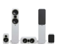Q Acoustics 3050c 5.0 högtalarpaket med center och surround, vitt