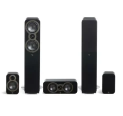 Q Acoustics 3050c 5.0 högtalarpaket med center och surround, svart