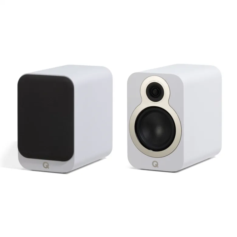 Q Acoustics 3030c stativhögtalare, mattvit