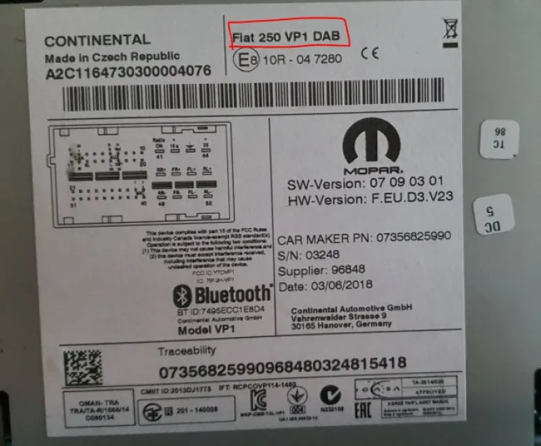 Rattstyrningskablage Fiat Ducato 2015