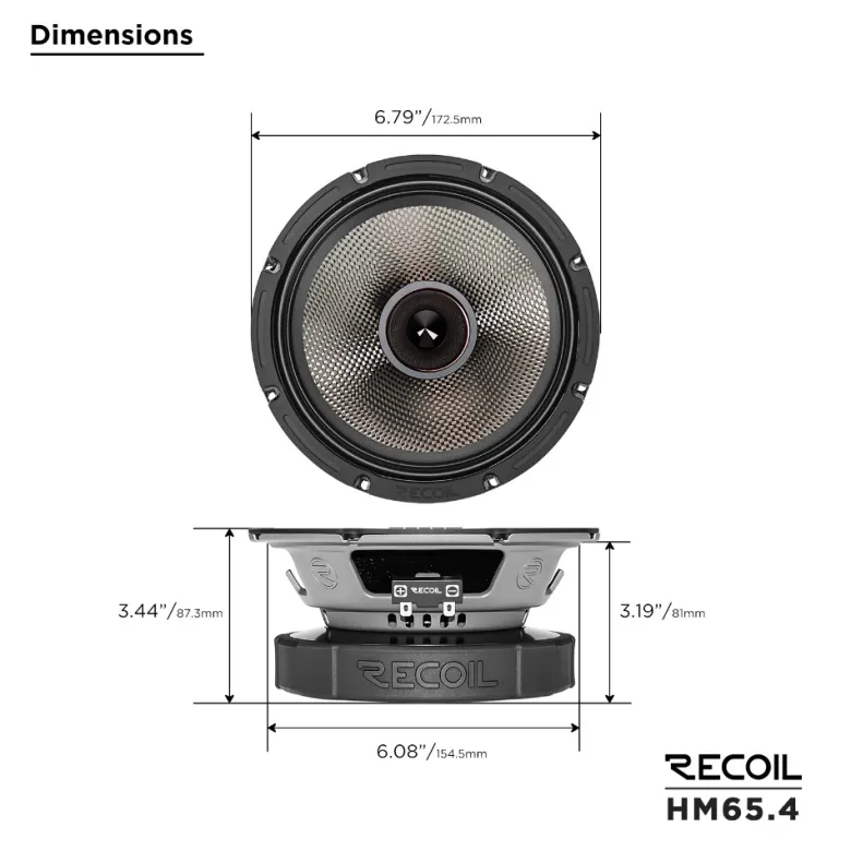 Recoil HM65.4, 6.5-tums midbas/mellanregister, par
