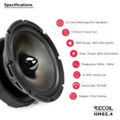 Recoil HM65.4, 6.5-tums midbas/mellanregister, par