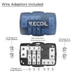 Recoil MPG3 Mini-ANL säkringshållare + jordblock 2x50mm² till 3x20mm²