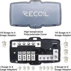 Recoil MPG4 Mini-ANL säkringshållare + jordblock 2x50mm² till 4x20mm²