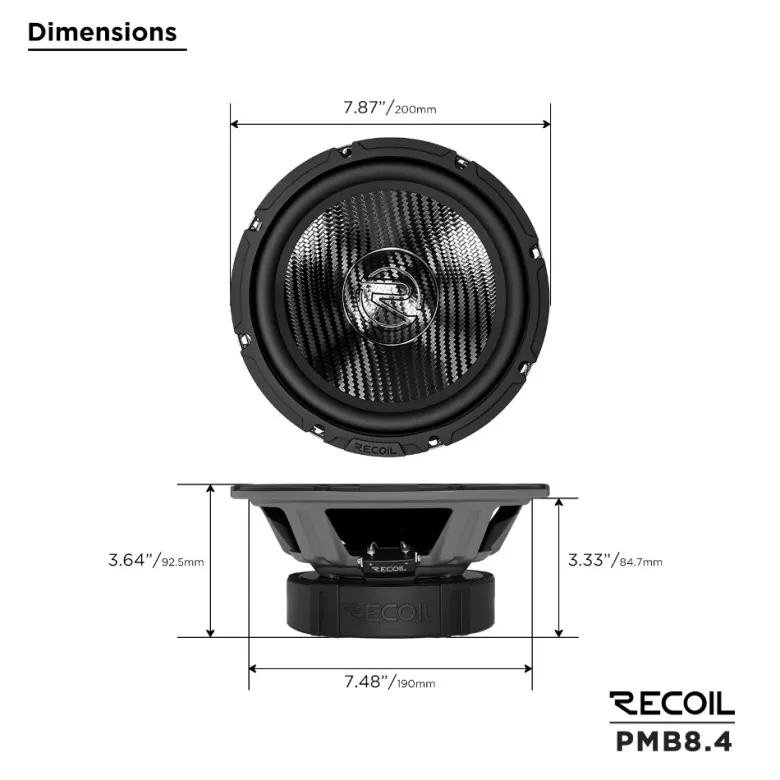 Recoil PMB8.4, 8-tums midbas/mellanregister, par