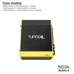Recoil RL880.4, fyrkanaligt slutsteg