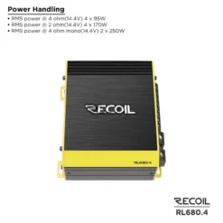 Recoil RL680.4, fyrkanaligt slutsteg