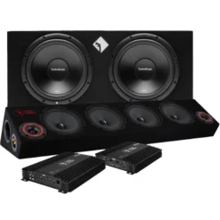 Rockford Fosgate R2-2X12 baspaket & Play SPL64 raggarplanka med slutsteg