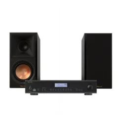 Rotel A12 MKII & Klipsch RP-500M II, svart 2.0 stereopaket