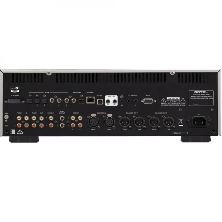 Rotel RC1590 MKII stereoförsteg med DAC, RIAA-steg & MQA-stöd, silver