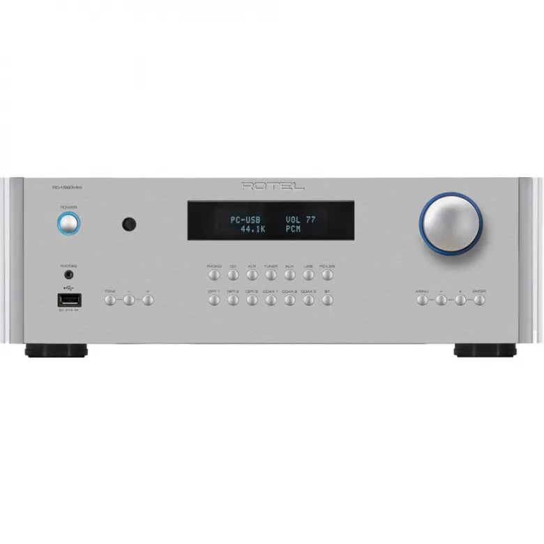 Rotel RC1590 MKII stereoförsteg med DAC, RIAA-steg & MQA-stöd, silver